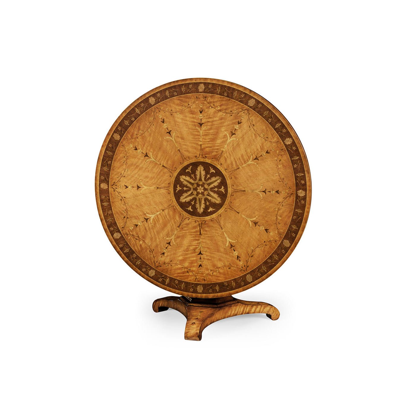 Tilt-top center table, elegant craftsmanship from side view.