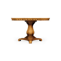 Profile view, satinwood center table, decorative base.