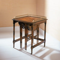 Regency style side tables stacked with natural lighting.