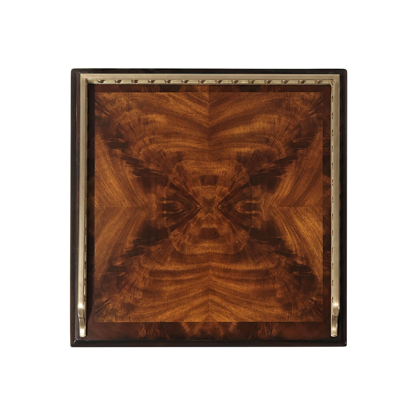 Top view showing wood pattern and decorative railing.