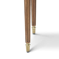 Regency Square Side Table, leg detail, brass capped feet.
