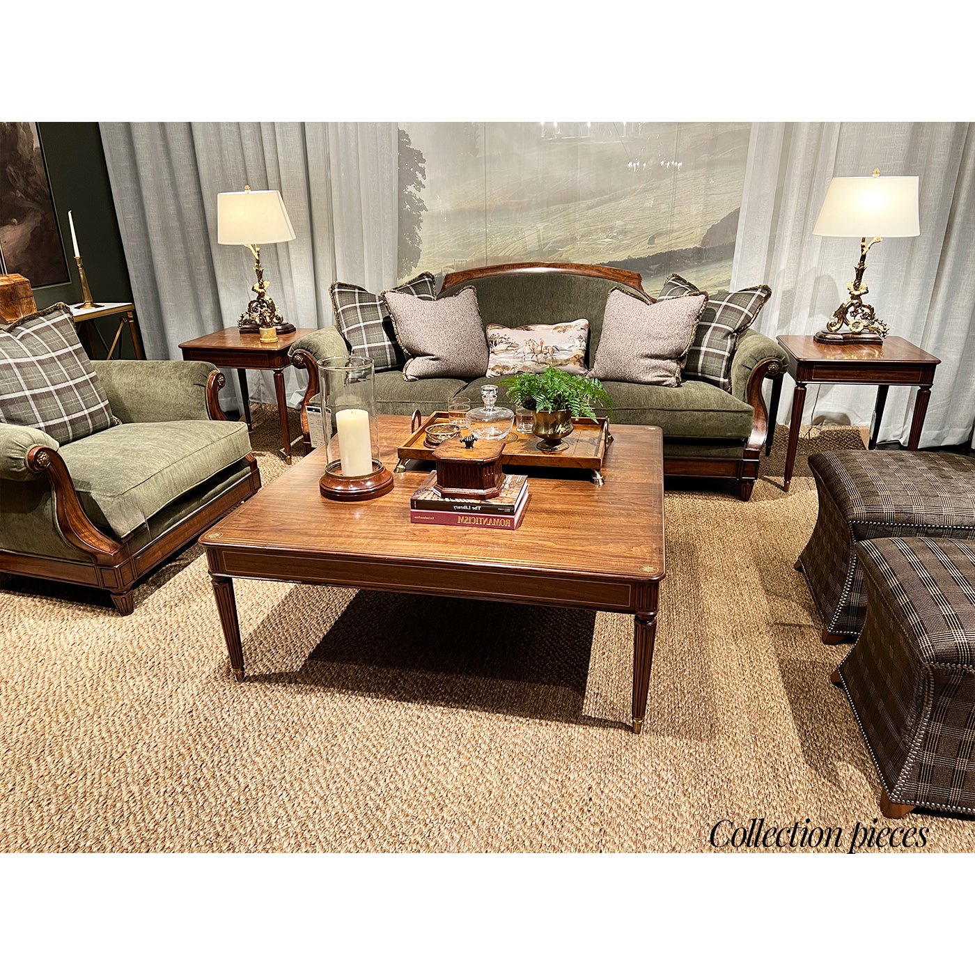 Regency Square Side Table, living room setting, elegant decor.