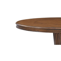 Close-up of table edge, wood grain detail.