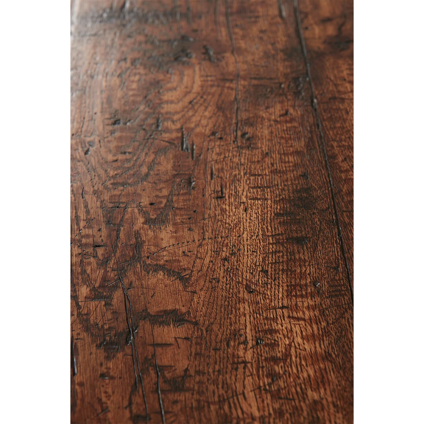 Regency style console table, wood grain surface detail.
