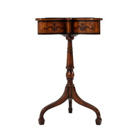 Front view of butterfly table on turned pedestal base.