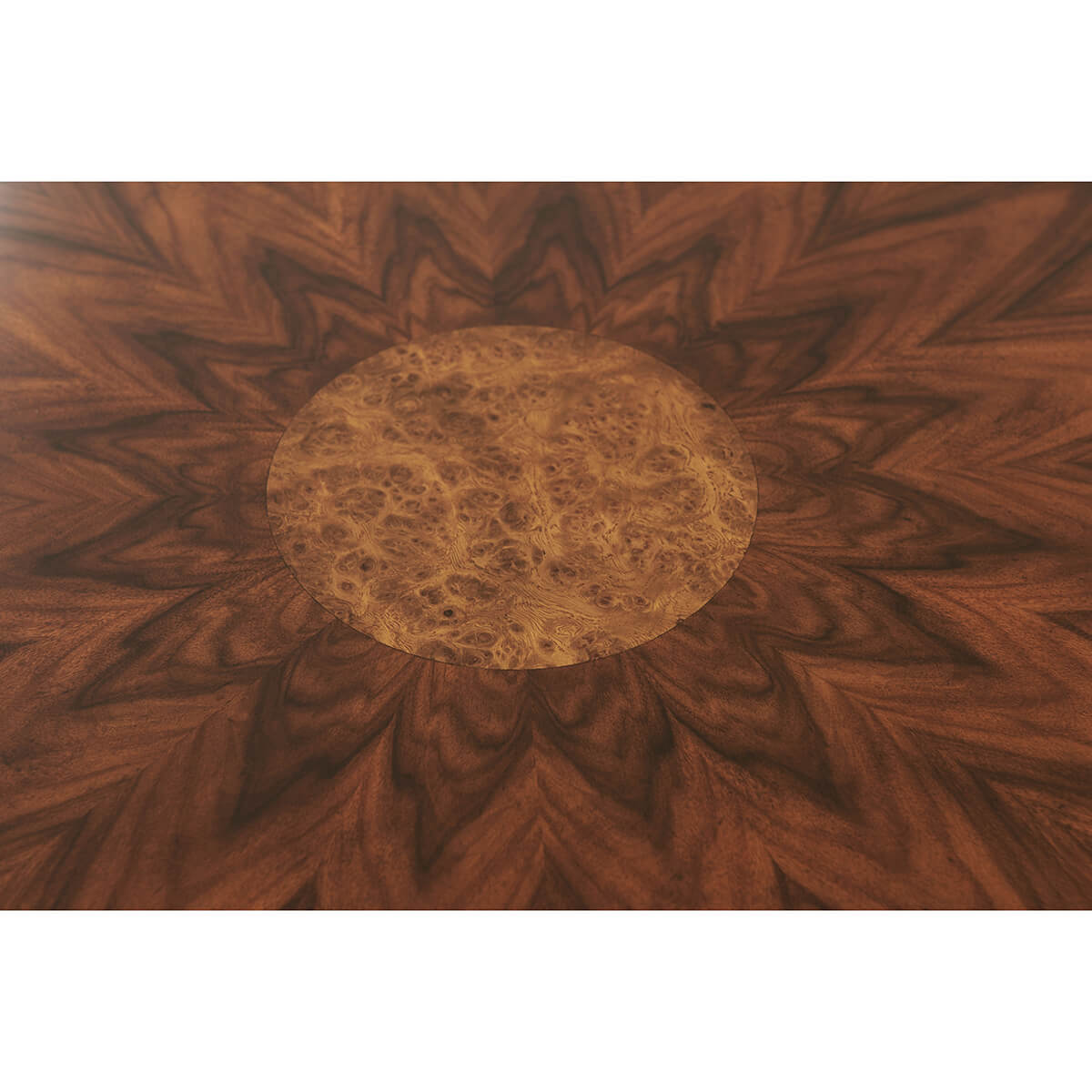 Central wood design detail, Regency style center table.