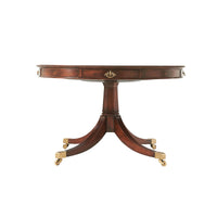 Side view Regency style center table, intricate design.
