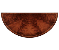 Demilune chest, bird's-eye view of top wood pattern.