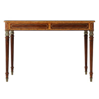 Full frontal view of Regency style desk, elegant craftsmanship.