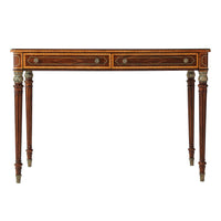Front view of Regency style desk, two drawers visible.