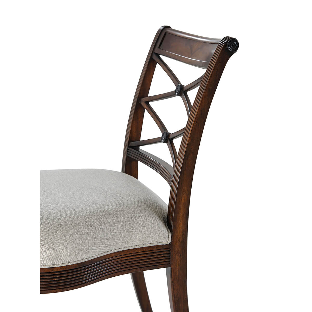 Close-up of Regency chair backrest design.