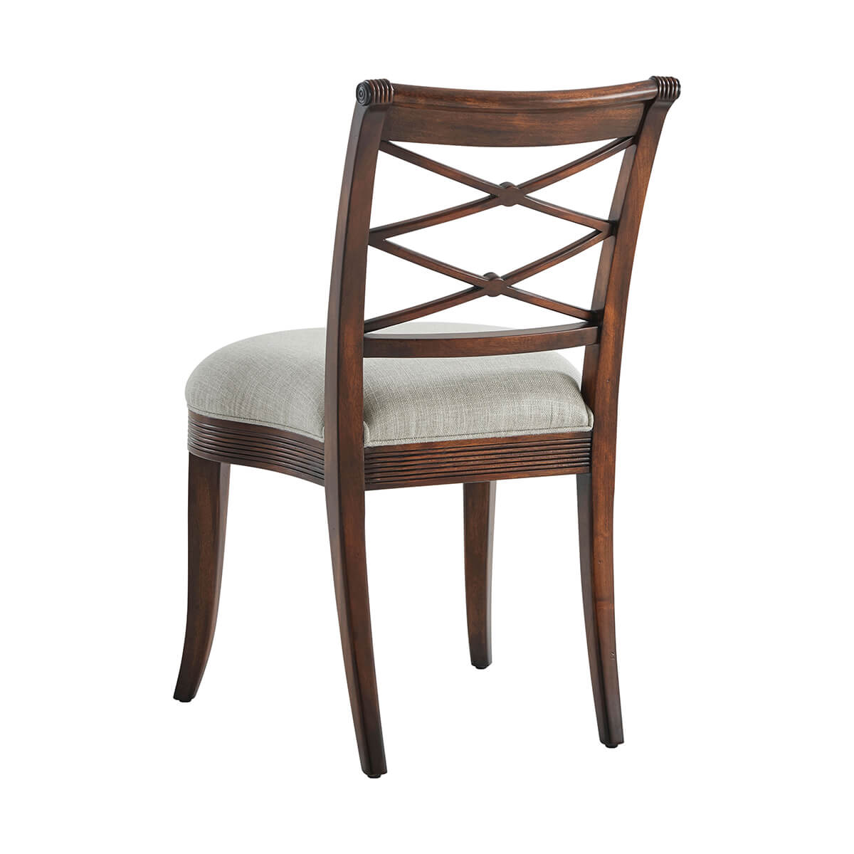 Back view of Regency style dining side chair.