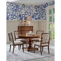 Regency dining table set in cozy dining room.