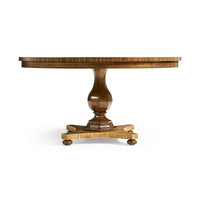 Side profile of elegant regency dining table design.
