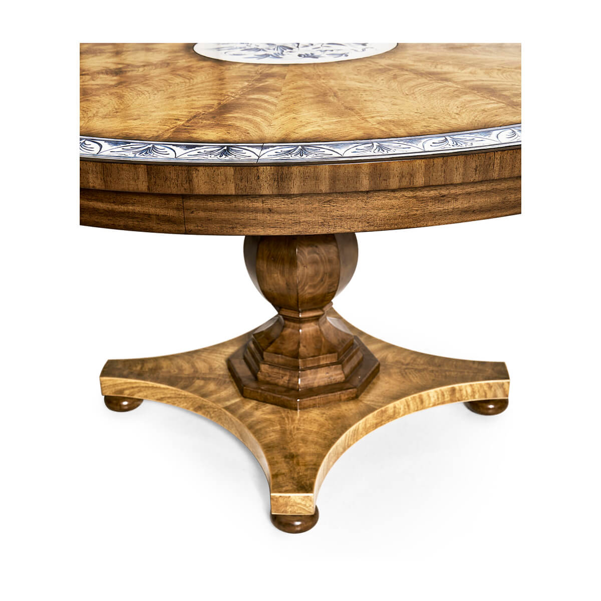 Detail of regency dining table base and top design.