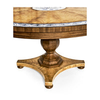 Detail of regency dining table base and top design.