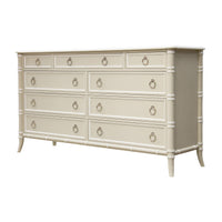 White Regency style double dresser with ring pulls.