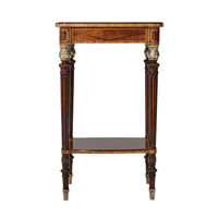 Side view of Regency style end table, elegant design.