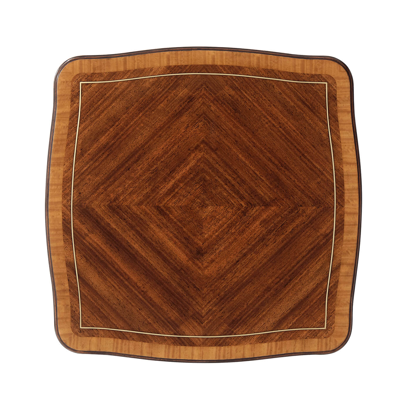 Top view of Regency style table, wood pattern focus.