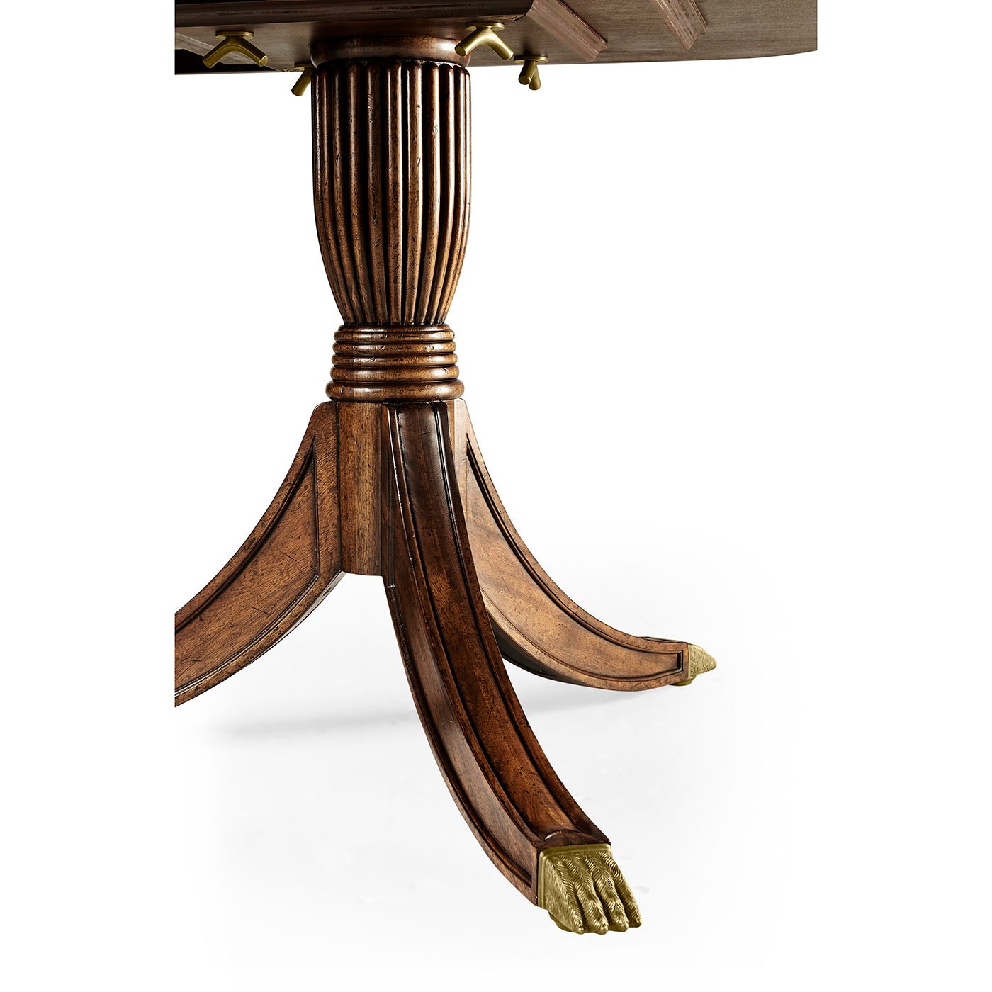 Regency dining table leg detail with claw foot.