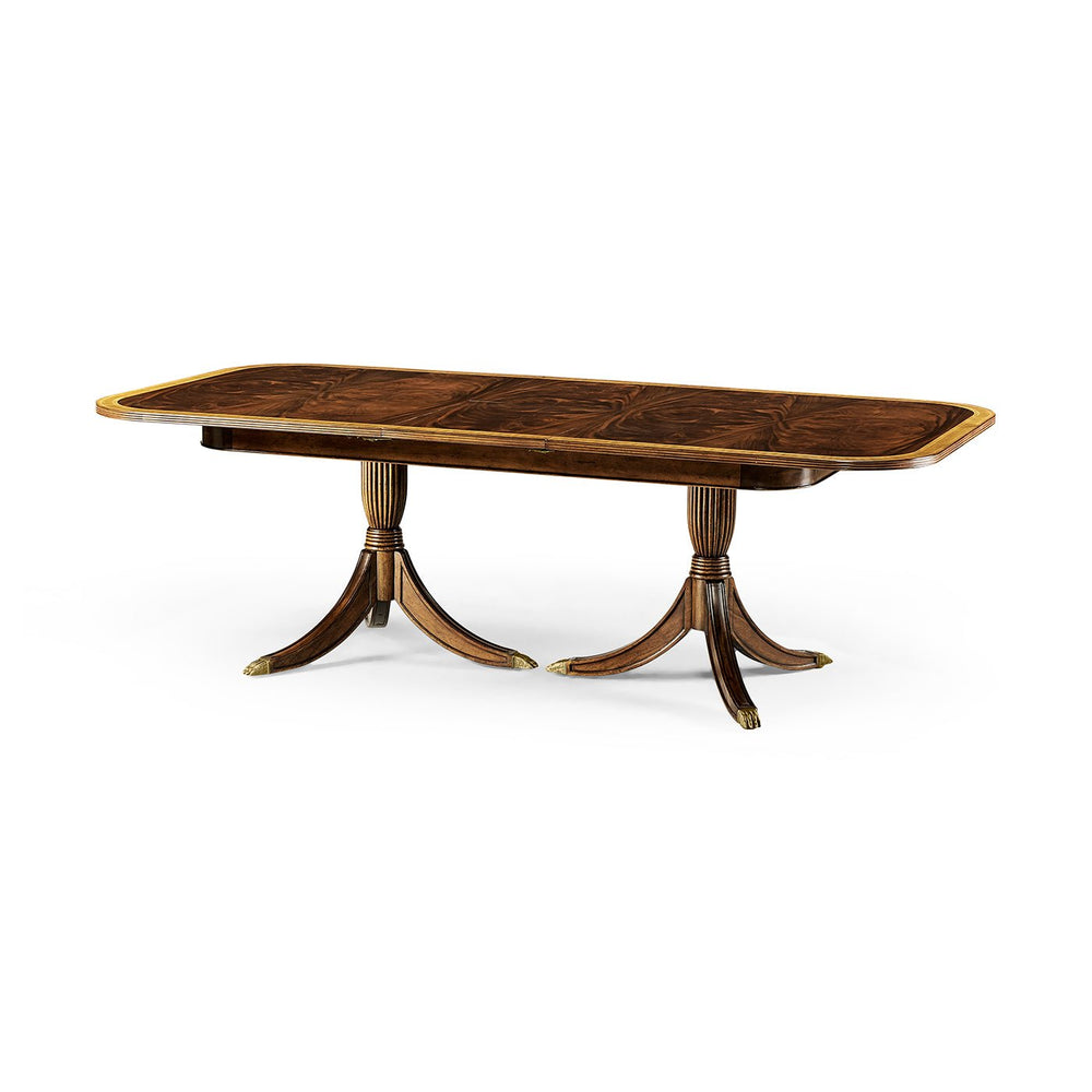 Regency style dining table fully extended view.