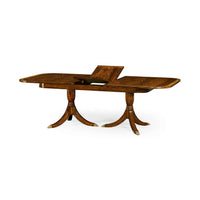 Regency style dining table partially extended view.