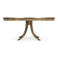 Side view of regency style golden dining table.