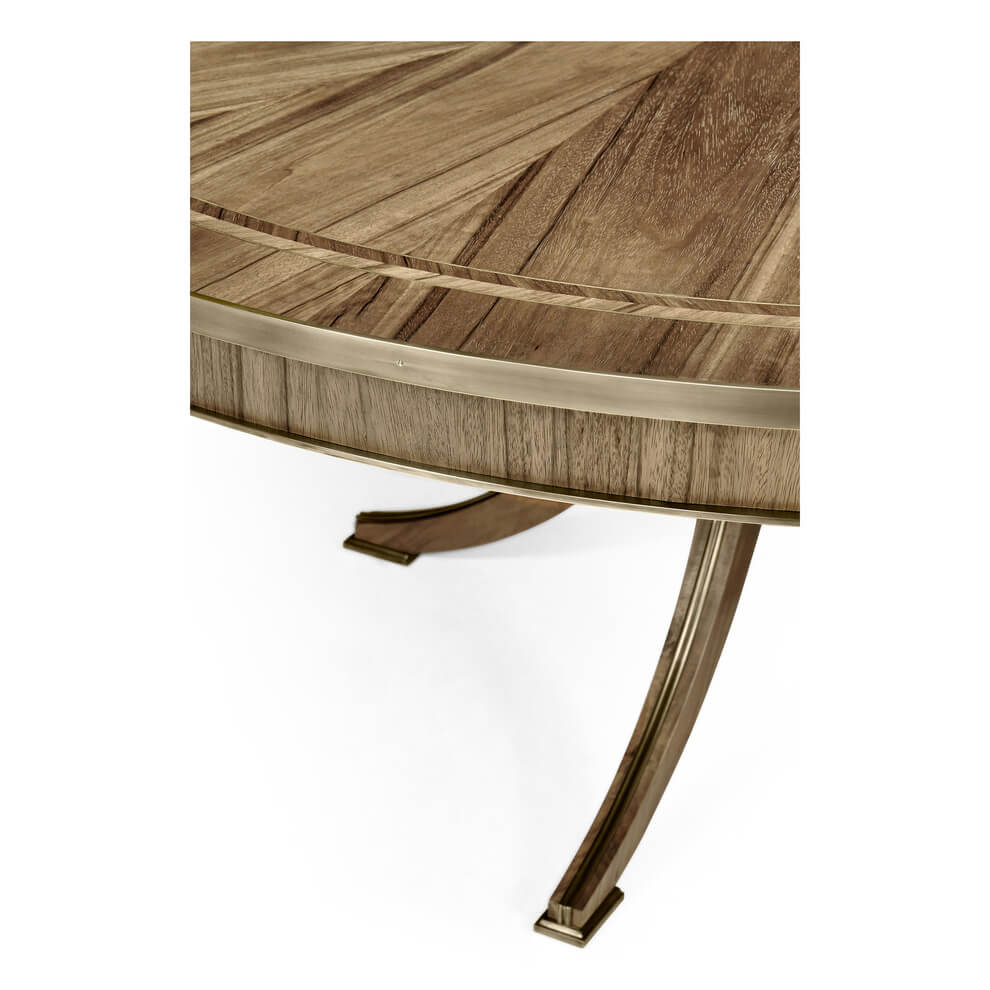 Close-up of regency style dining table edge and legs.