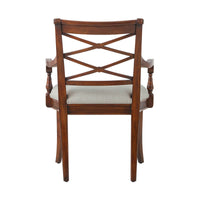 Back view of Regency style mahogany armchair.