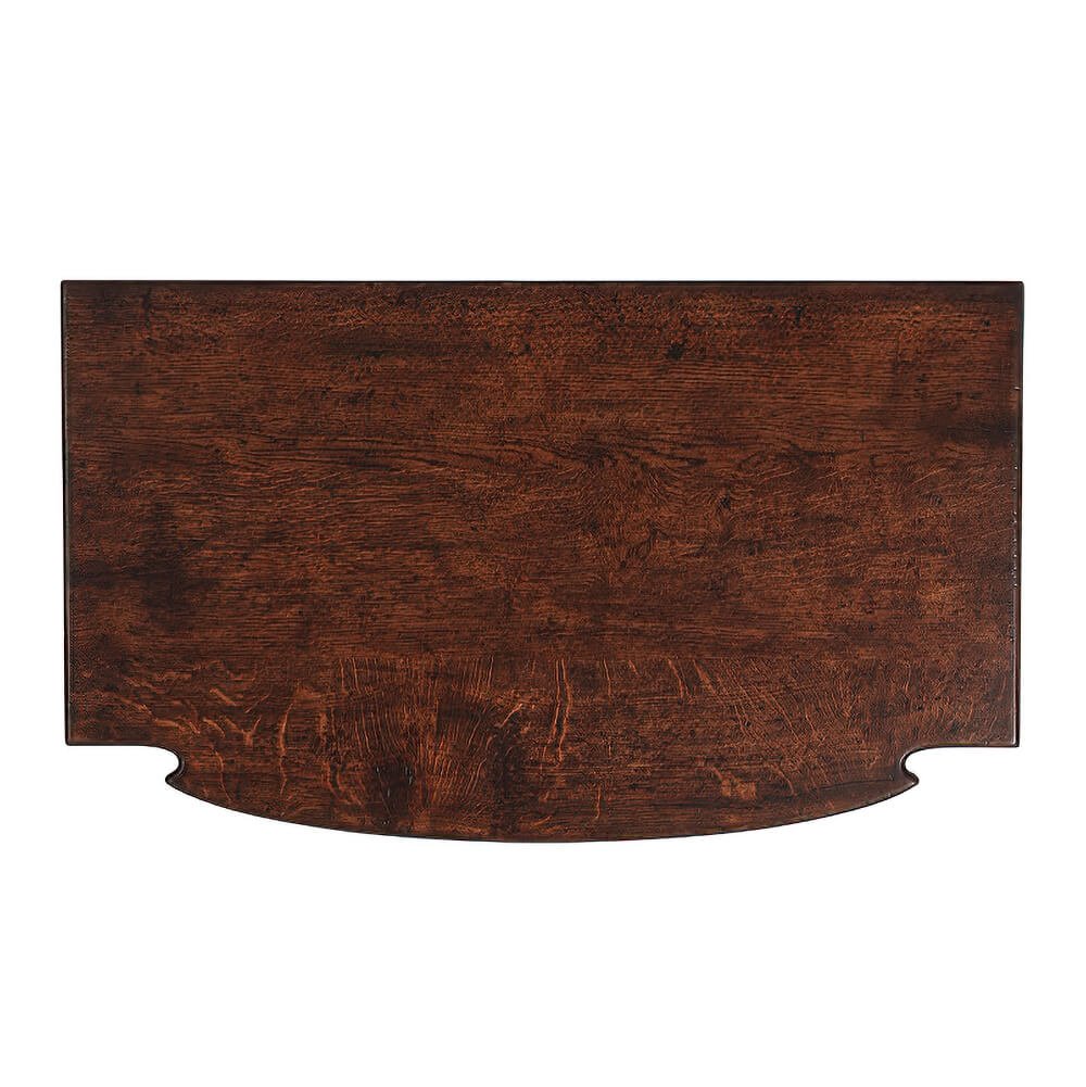 Top view of nightstand with elegant curved design.