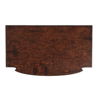 Top view of nightstand with elegant curved design.