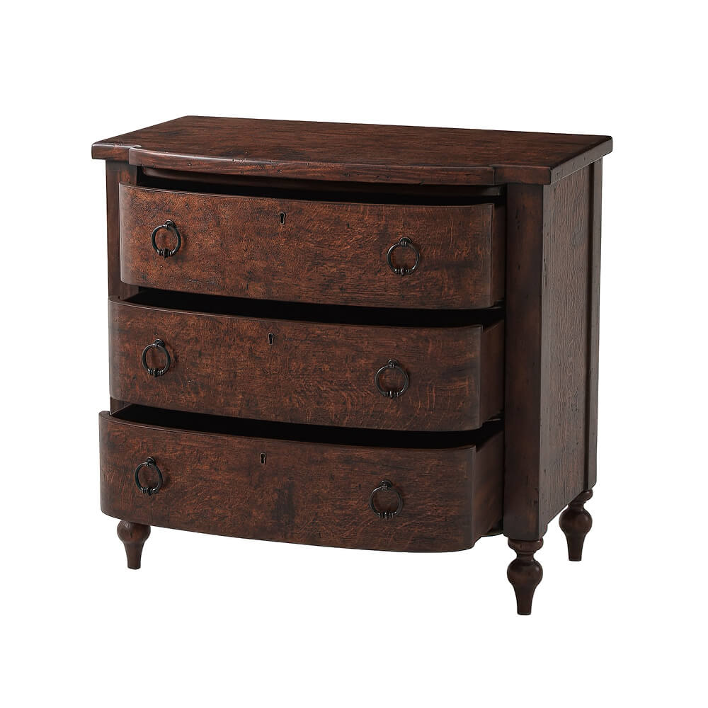 Open-drawer nightstand, showing interior space.