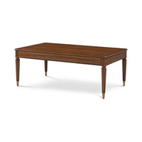 Regency style rectangular cocktail table, angled view.