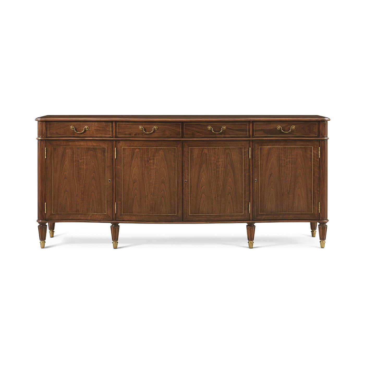 Front view of Regency style sideboard buffet, three drawers.