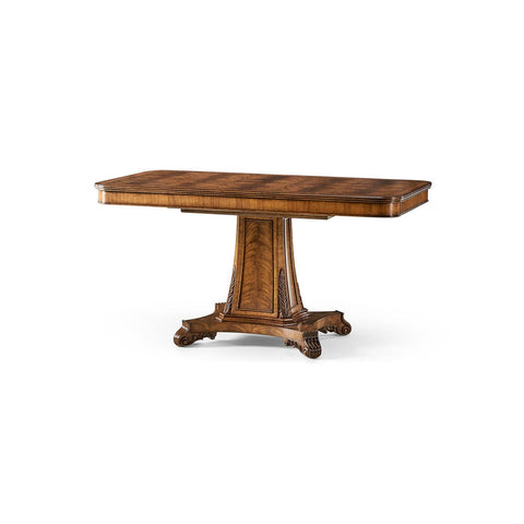 Regency Walnut Pedestal Center Table