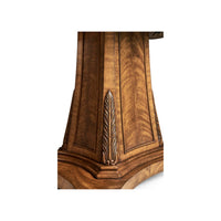 Pedestal carving detail on walnut center table.