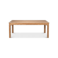 Front view of whitewashed oak dining table.