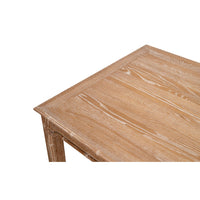 Close-up of table corner and wood grain.