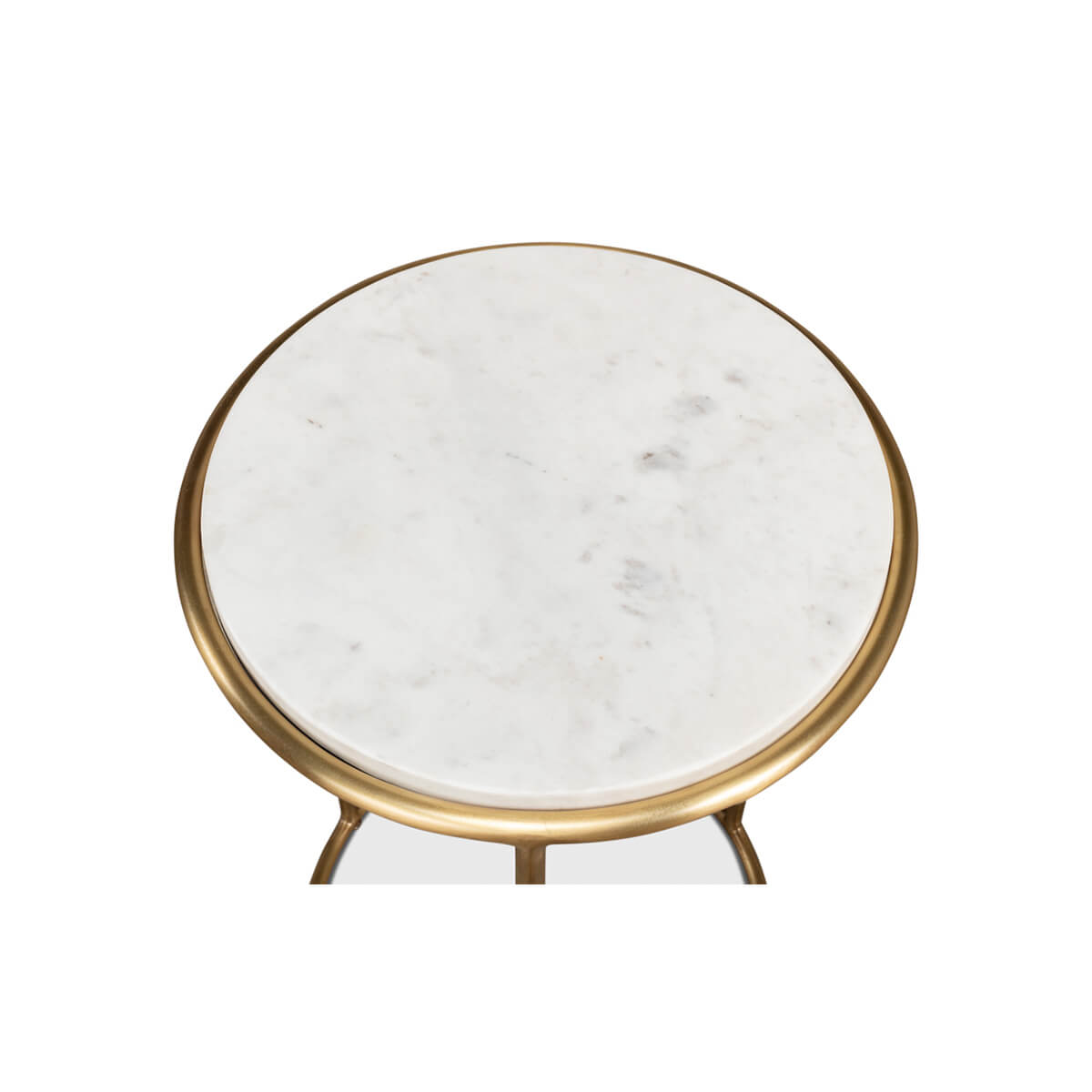 Round Brass Small Chairside Table - English Georgian America