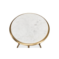 Round Brass Small Chairside Table - English Georgian America