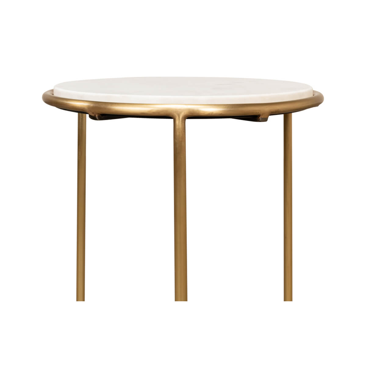 Round Brass Small Chairside Table - English Georgian America