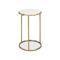 Round Brass Small Chairside Table - English Georgian America