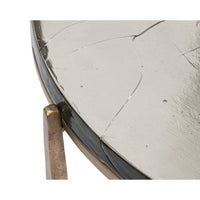 Close-up of round contemporary coffee table top texture.