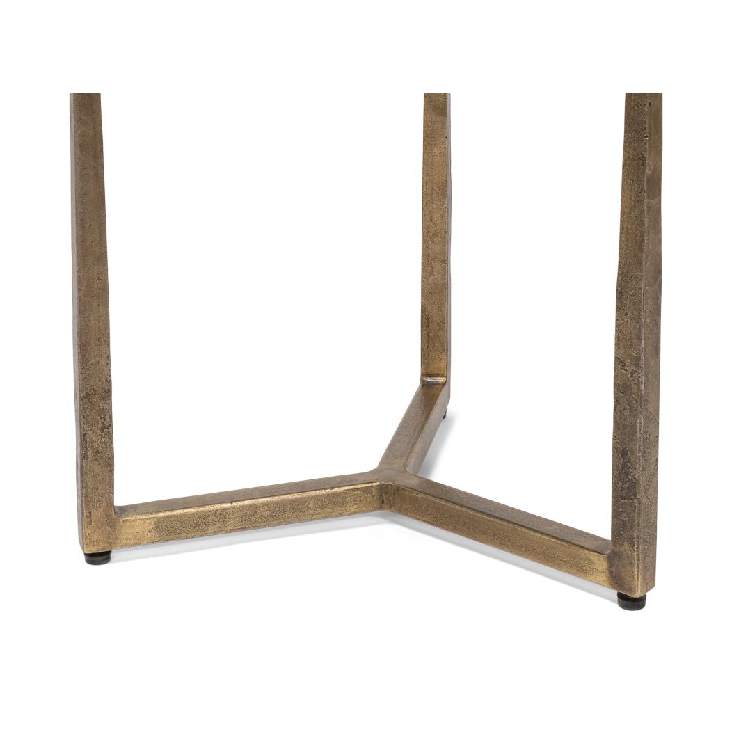 Close-up of table base design detail.