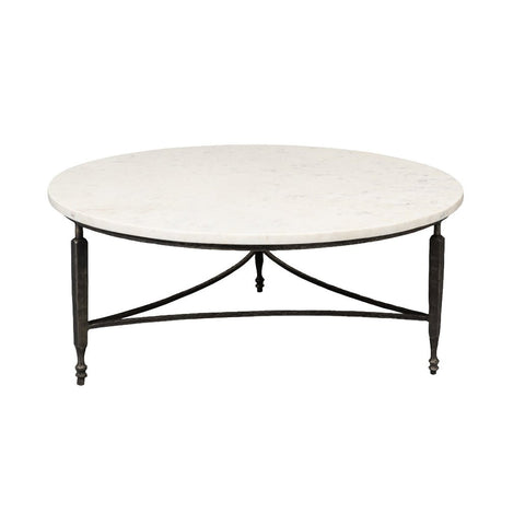 Round Minimalist Marble Top Coffee Table
