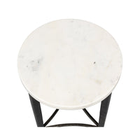 Top view of marble side table.