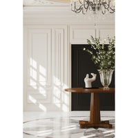 Round Pedestal Dining Table with Radial Walnut Top, room scene