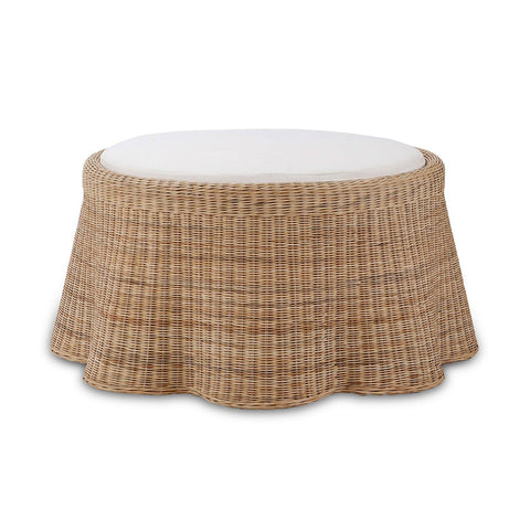 Round Rattan Ottoman