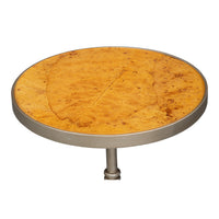 Round Tobacco Leaf Side Table in Aged Iron Finish - additional view