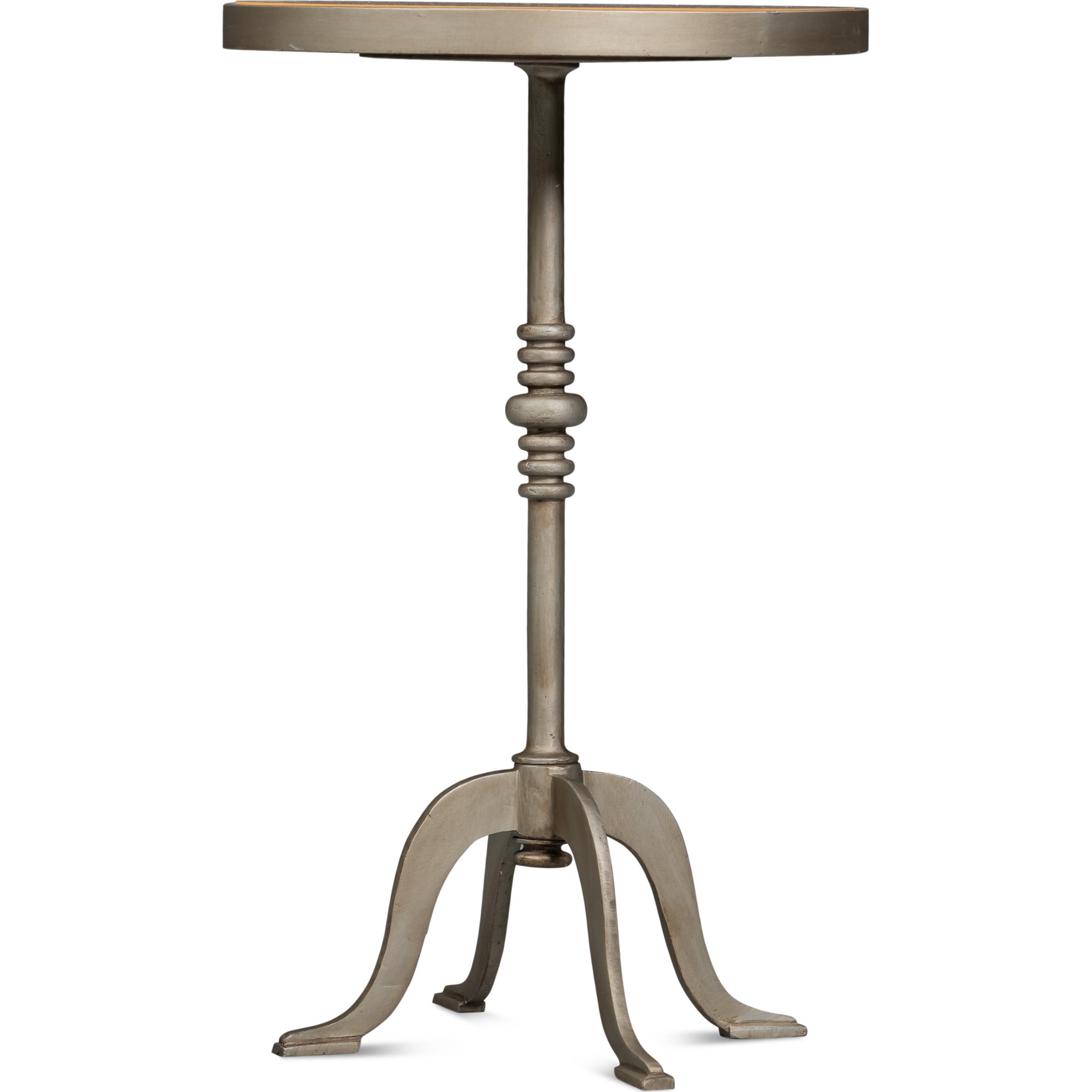 Round Tobacco Leaf Side Table in Aged Iron Finish - additional view